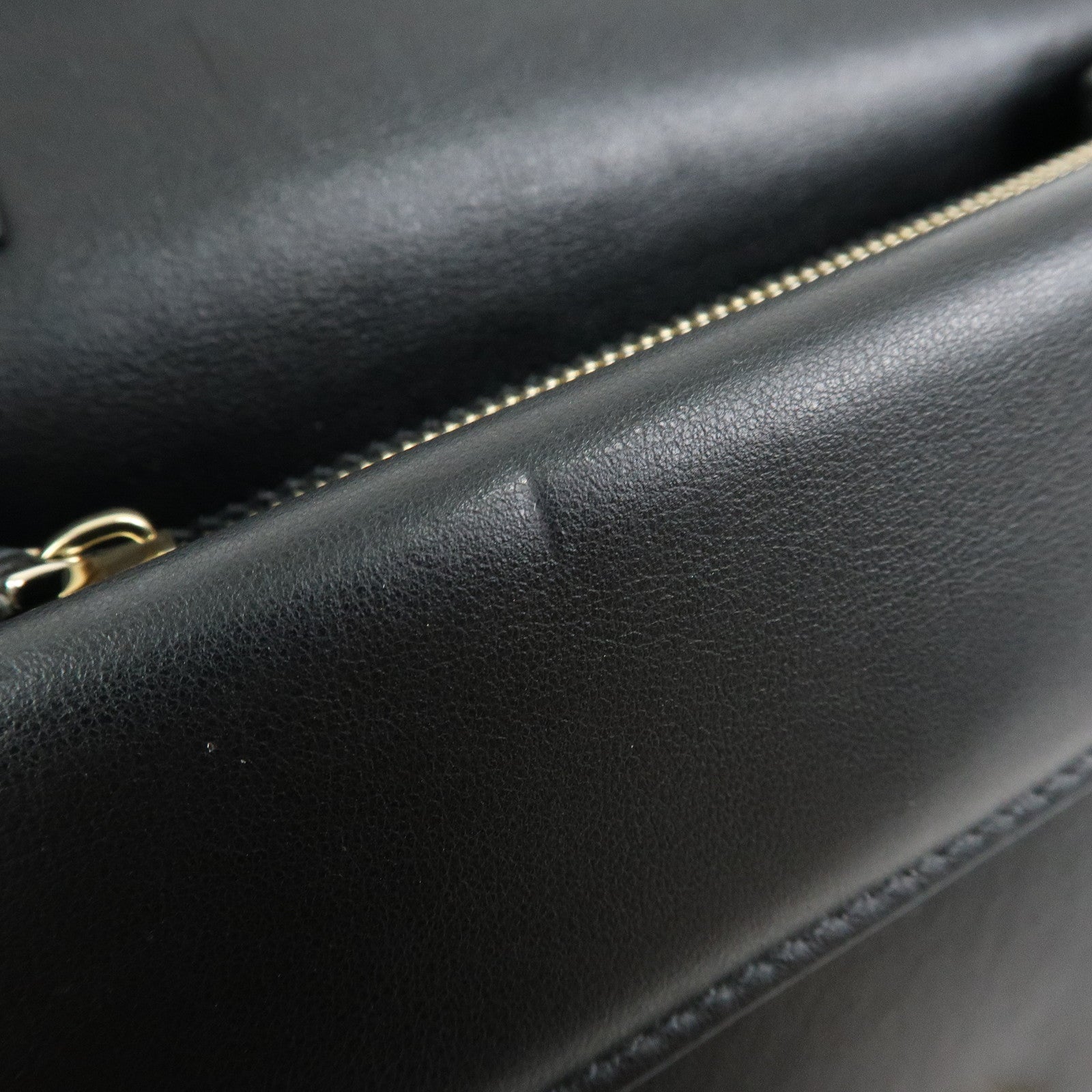 VALENTINO Garavani V Logo Walk Leather Chain Shoulder Hand Bag Black