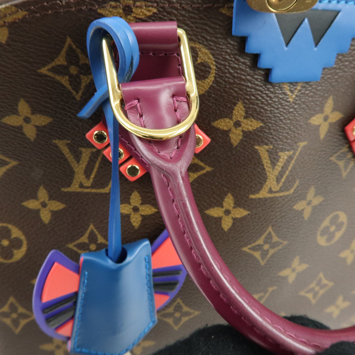 Louis Vuitton Monogram Totem Alma PM Hand Bag Brown Magenta M41662