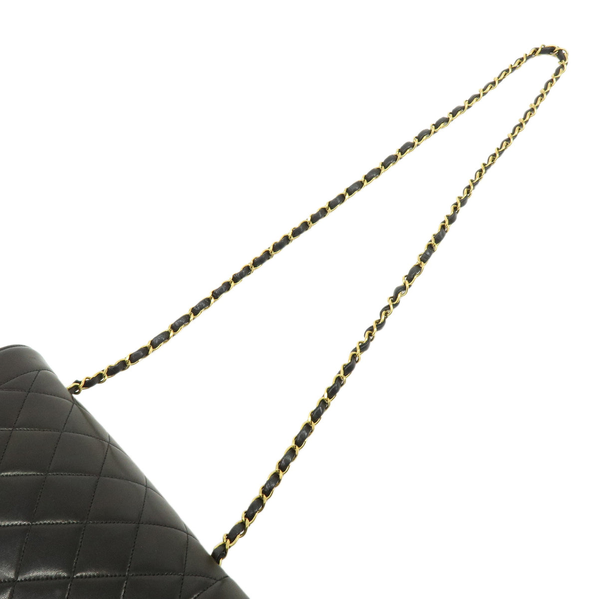 CHANEL Matelasse Diana 25 Lamb Skin Chain Shoulder Bag Black A01165