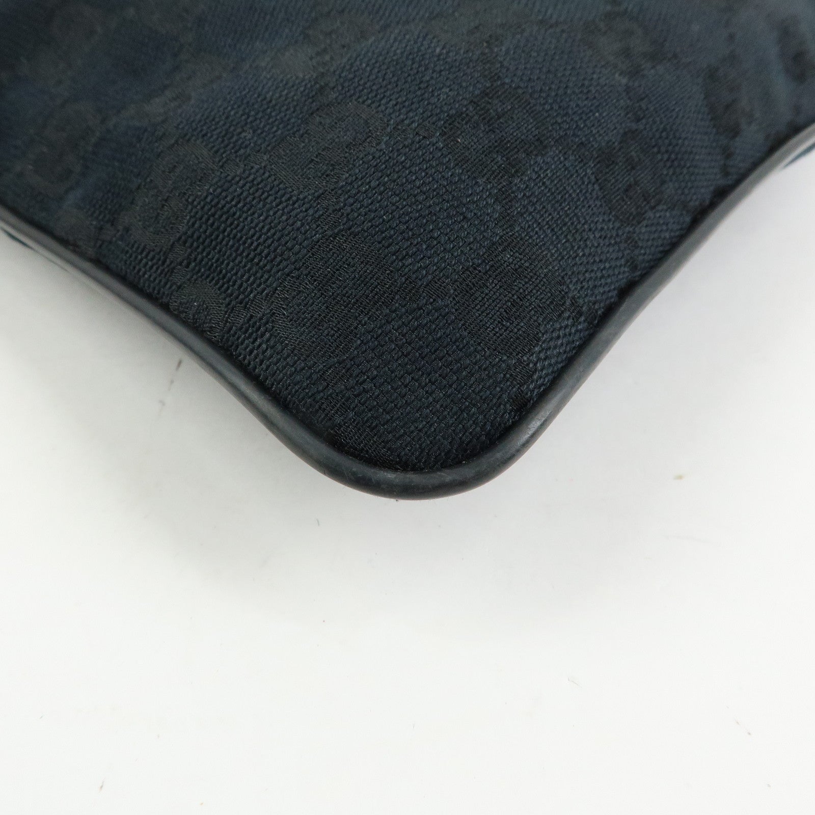 GUCCI Sherry GG Canvas Leather Shoulder Bag Messenger Bag Black