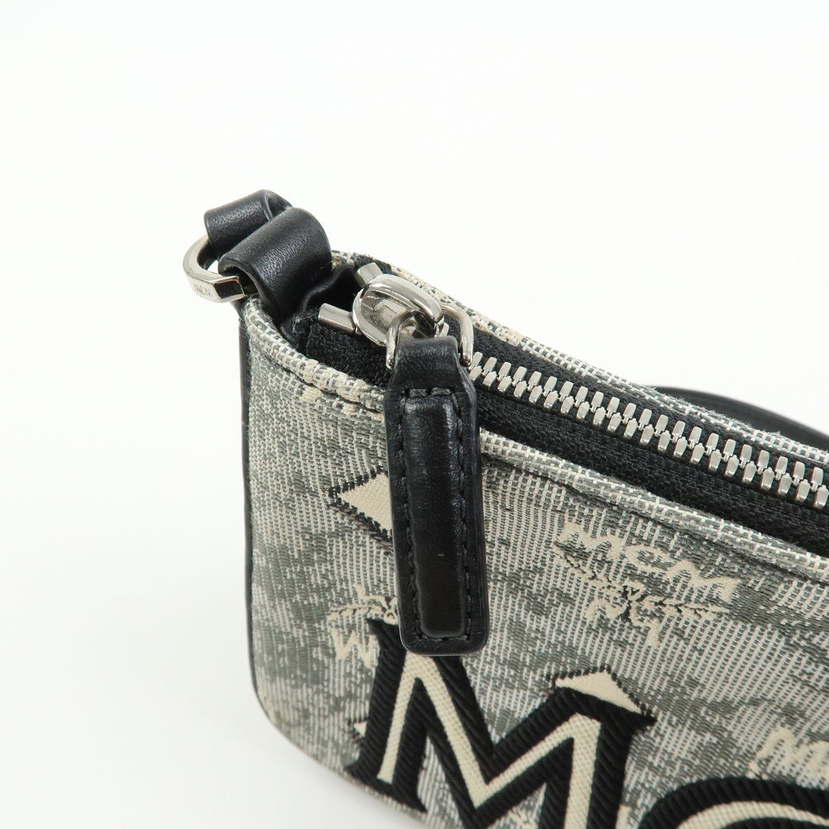 MCM Visetos Jacquard Canvas Leather 2Way Bag Shoulder Bag Grey Black