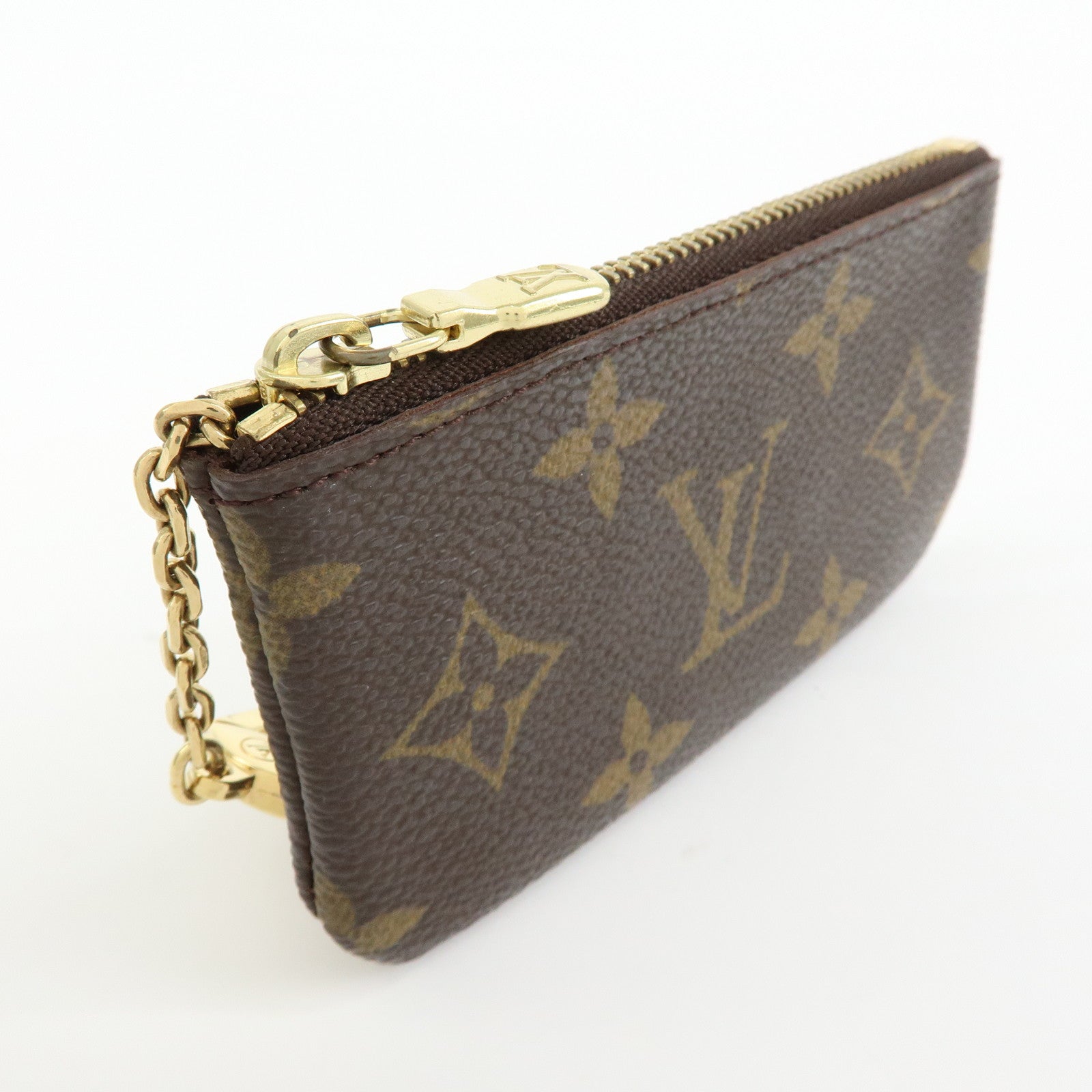 Louis Vuitton Monogram Pochette Cles Coin Case Key Case Brown M62650
