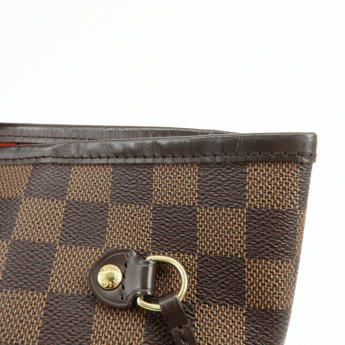 Louis Vuitton Damier Ebene Canvas Leather Neverfull MM Tote Bag N51105