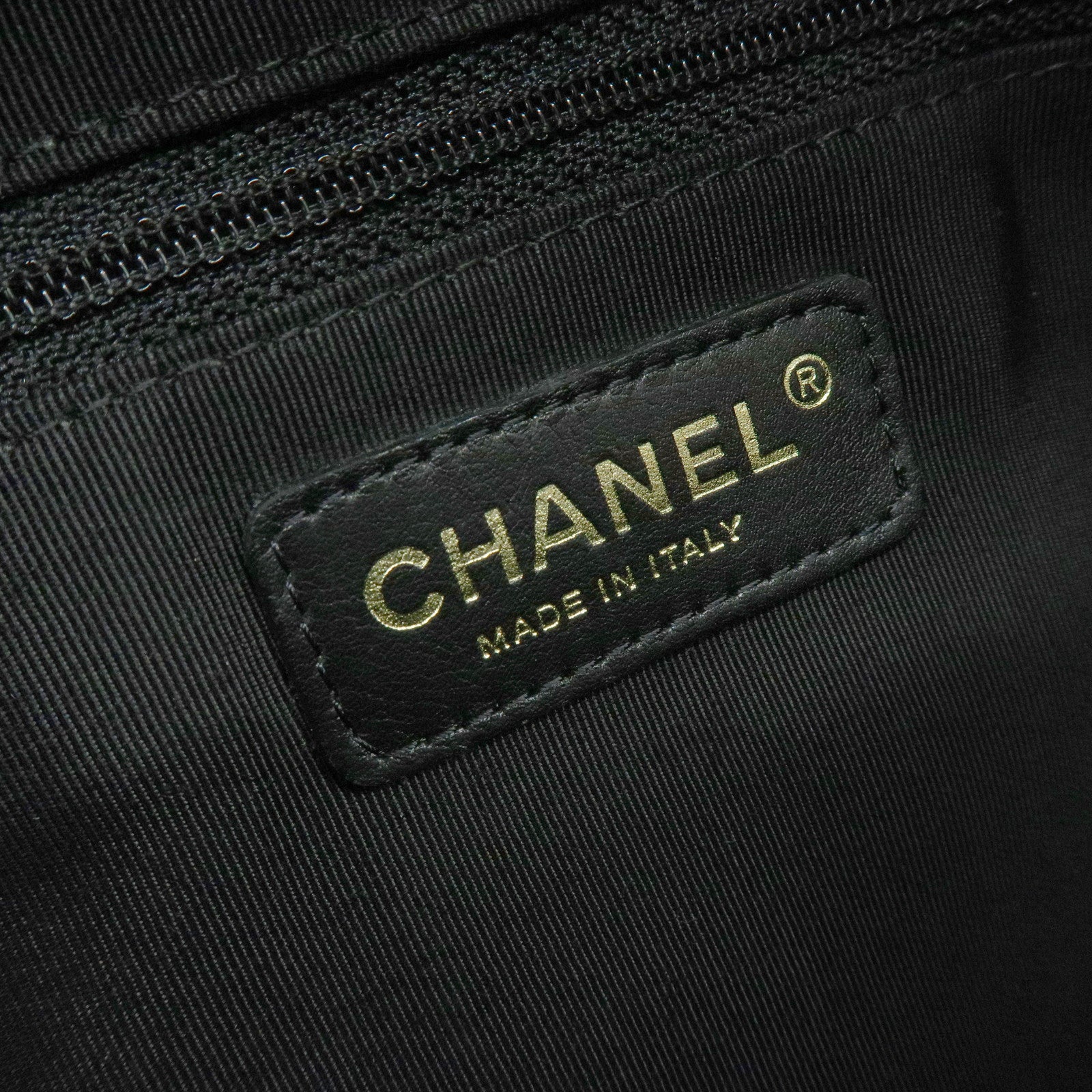 CHANEL Matelasse Caviarskin Leather Boston Bag Black