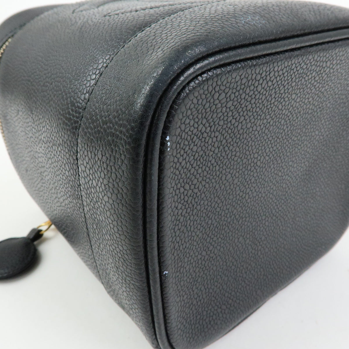 CHANEL COCO Mark Caviarskin Vanity Bag Cosmetic Bag Black A01998