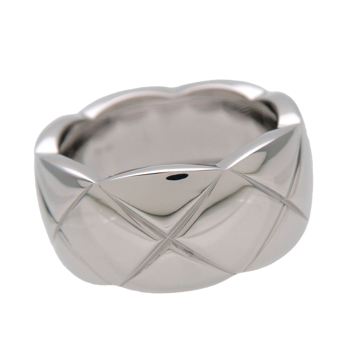 CHANEL COCO Crush Ring Large K18 750WG White Gold #61 US9.5 J10573