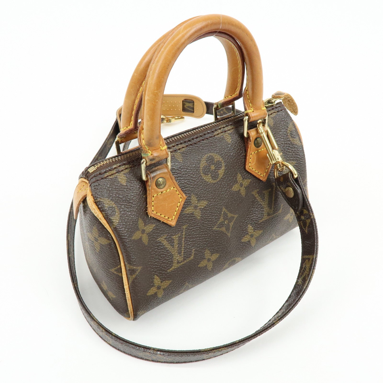 Louis Vuitton Monogram Canvas Mini Speedy Hand Bag & Strap M41534