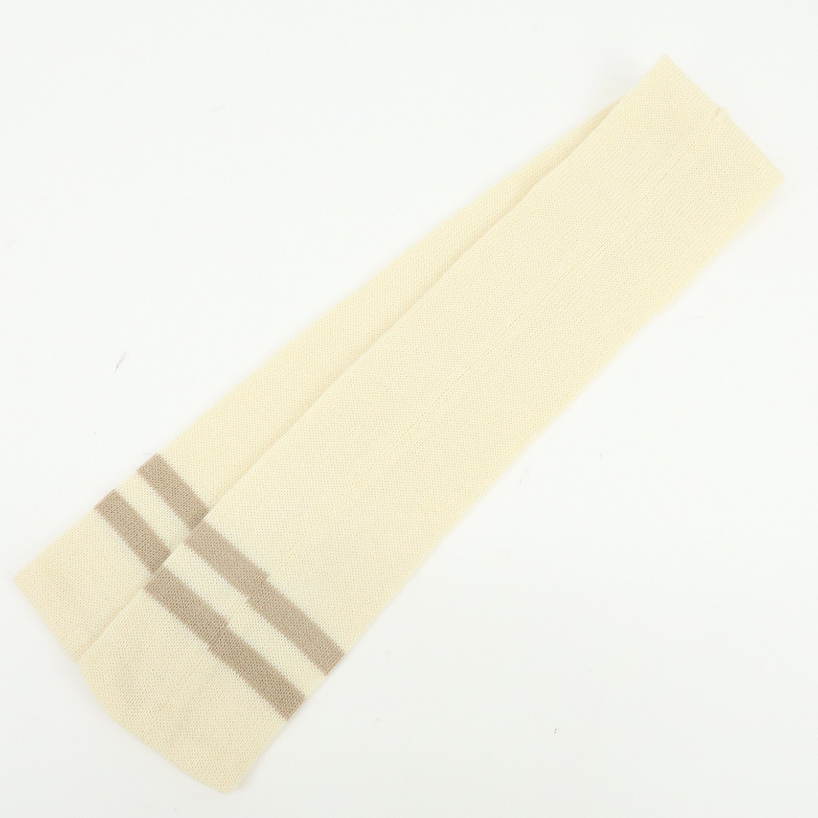 CELINE Logo Wool Acrylic Scarf with Scarf Case White Mocha