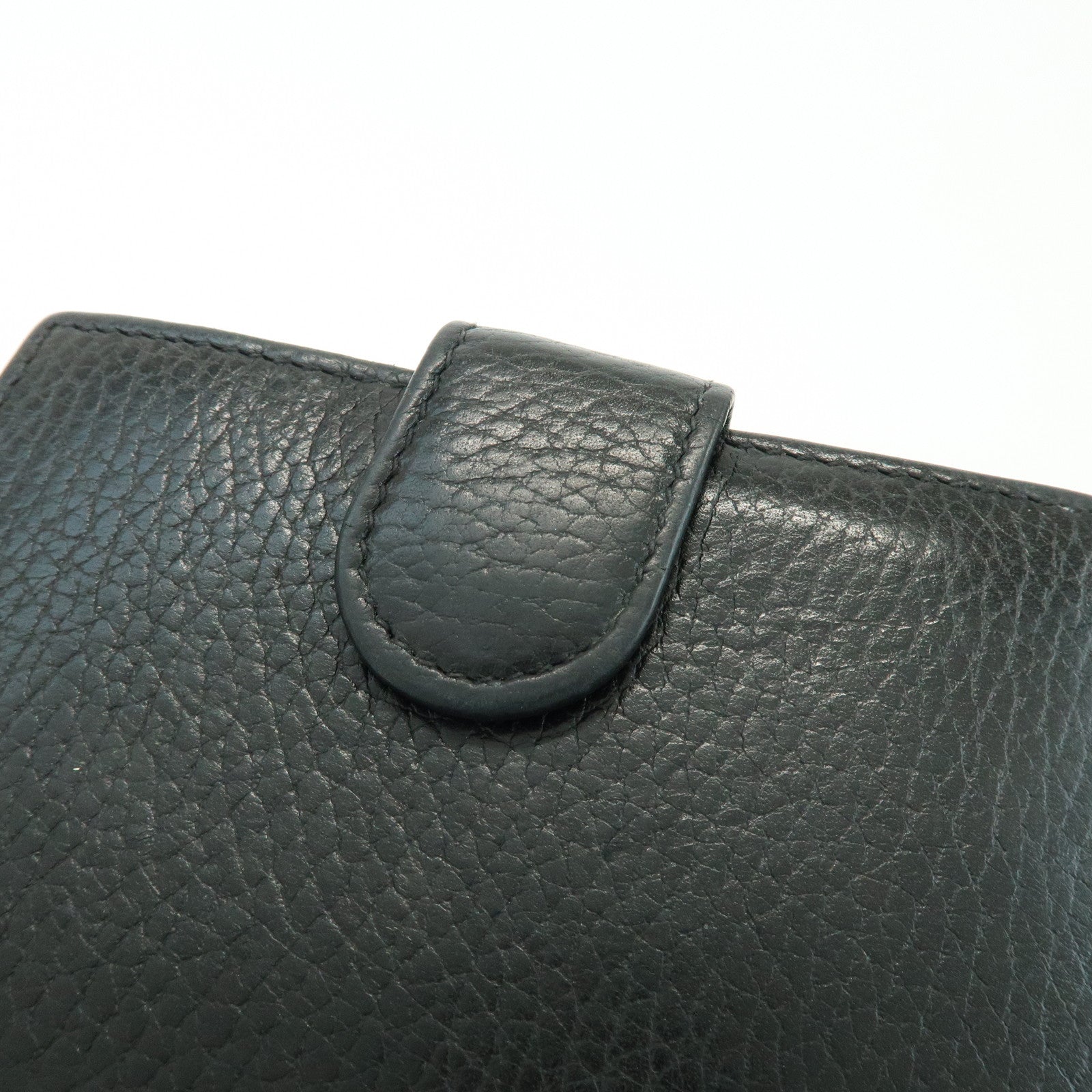 GUCCI Interlocking G Leather Bi-fold Compact Wallet Black 615525