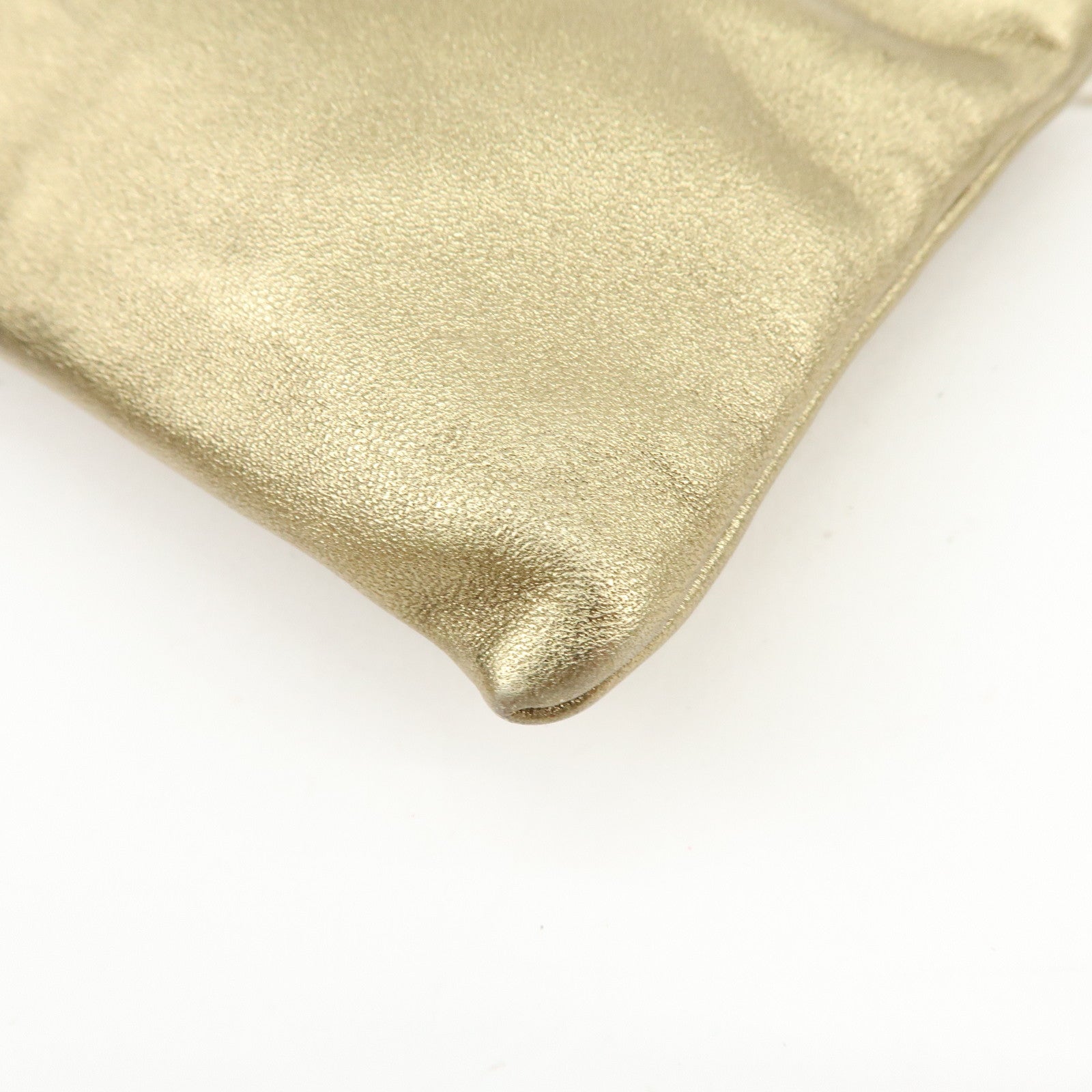 Ferragamo Gancini Nappa Leather Shoulder Hand Bag Gold