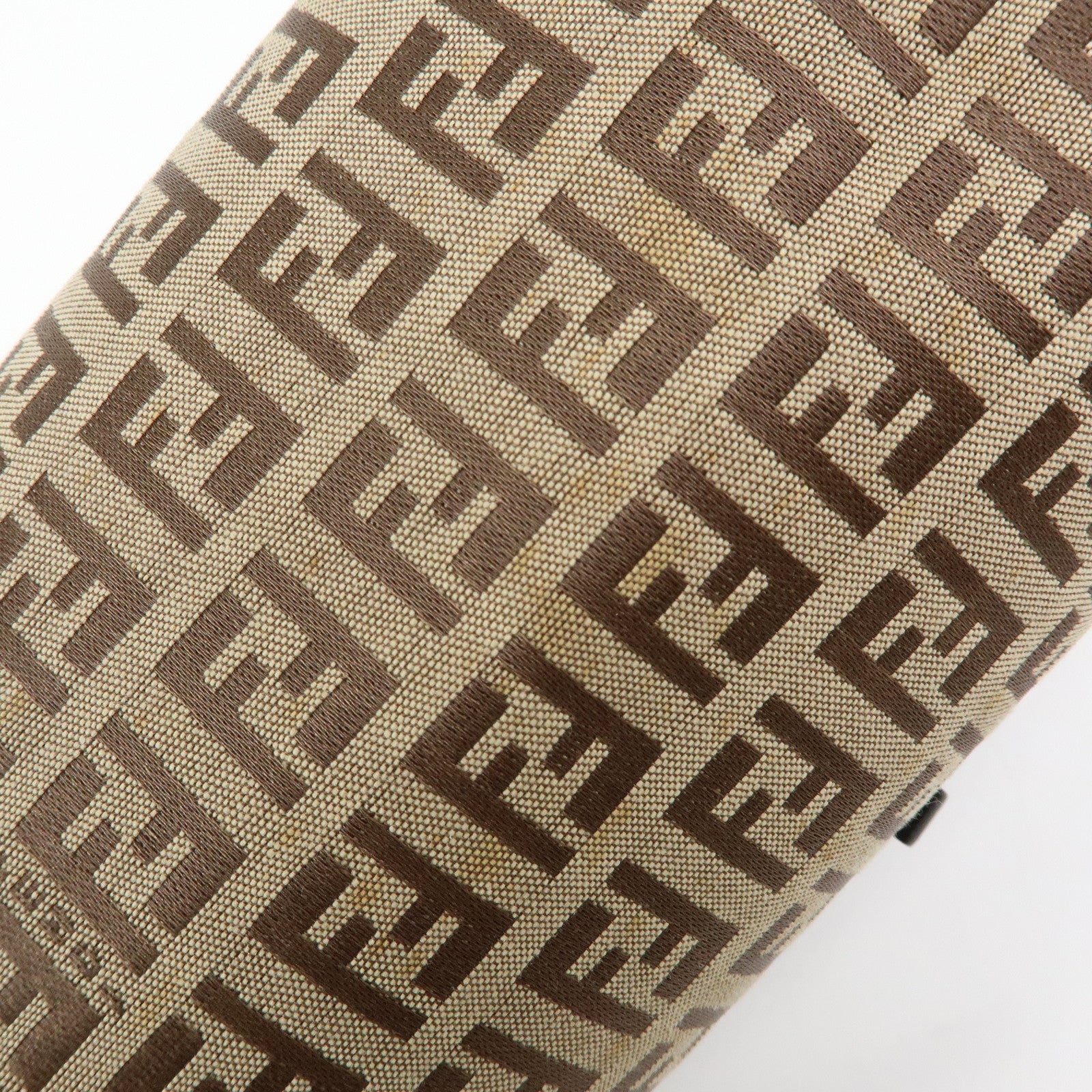 FENDI Zucchino Canvas Leather Mini Boston Hand Bag Beige Brown 8BL007