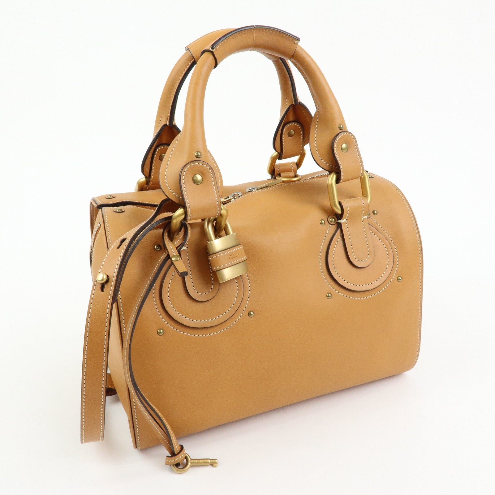 Chloe Paddington Leather 2Way Bag Hand Bag Shoulder Bag Brown