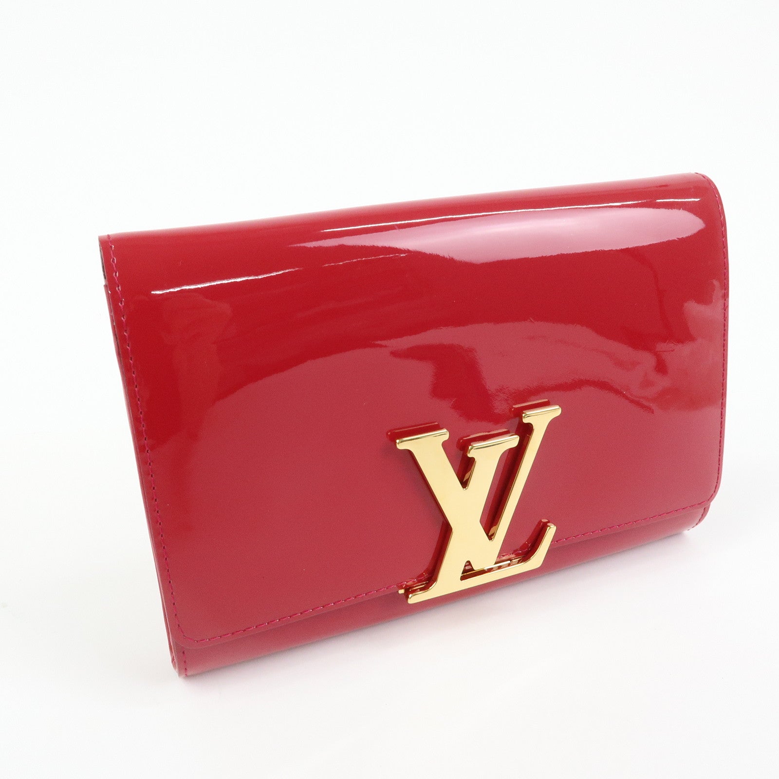 Louis Vuitton Vernis Pochette Louise GM Clutch Bag Rose Indien M61317