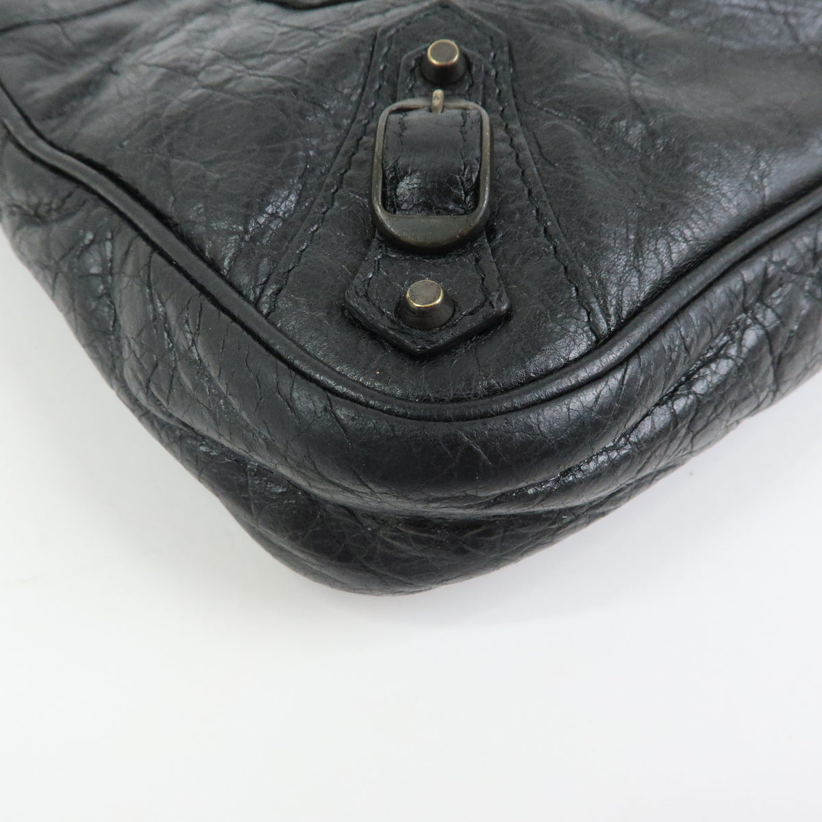 BALENCIAGA Classic The Hip Leather Shoulder Crossbody Bag Black242803