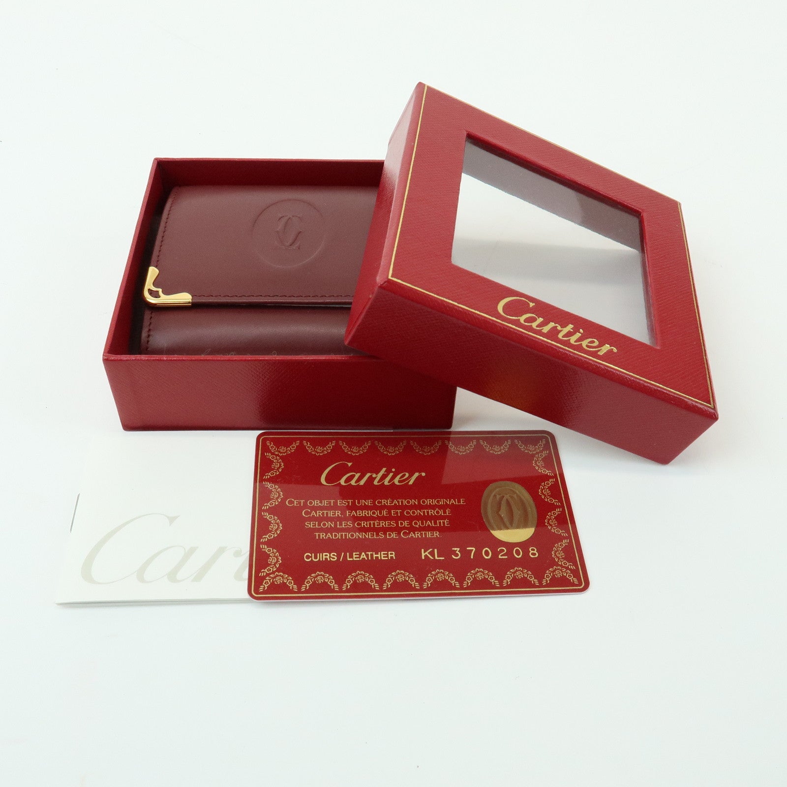 Cartier Must de Cartier Leather Coin Case Bordeaux