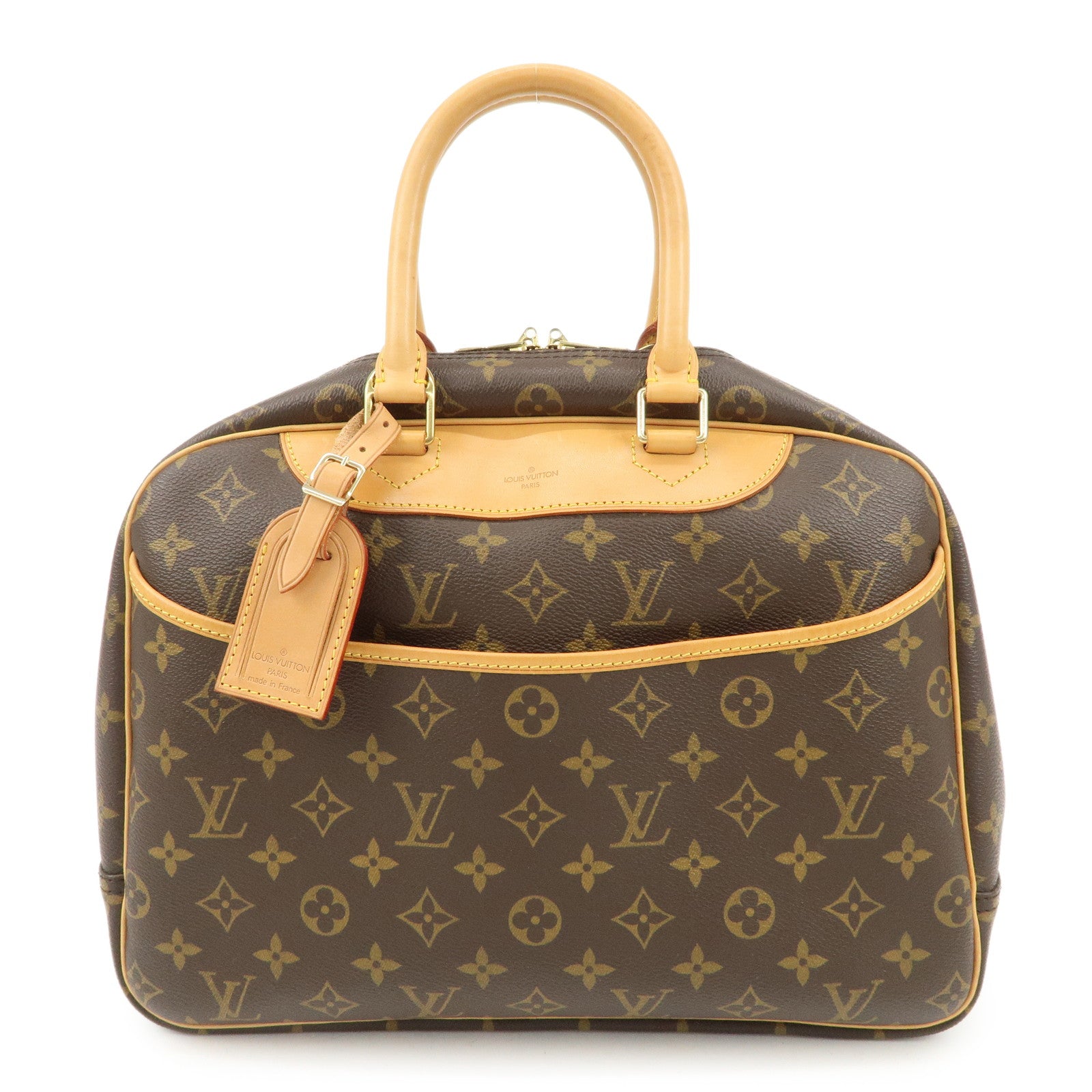 Louis Vuitton Monogram Deauville Hand Bag Brown M47270 Used