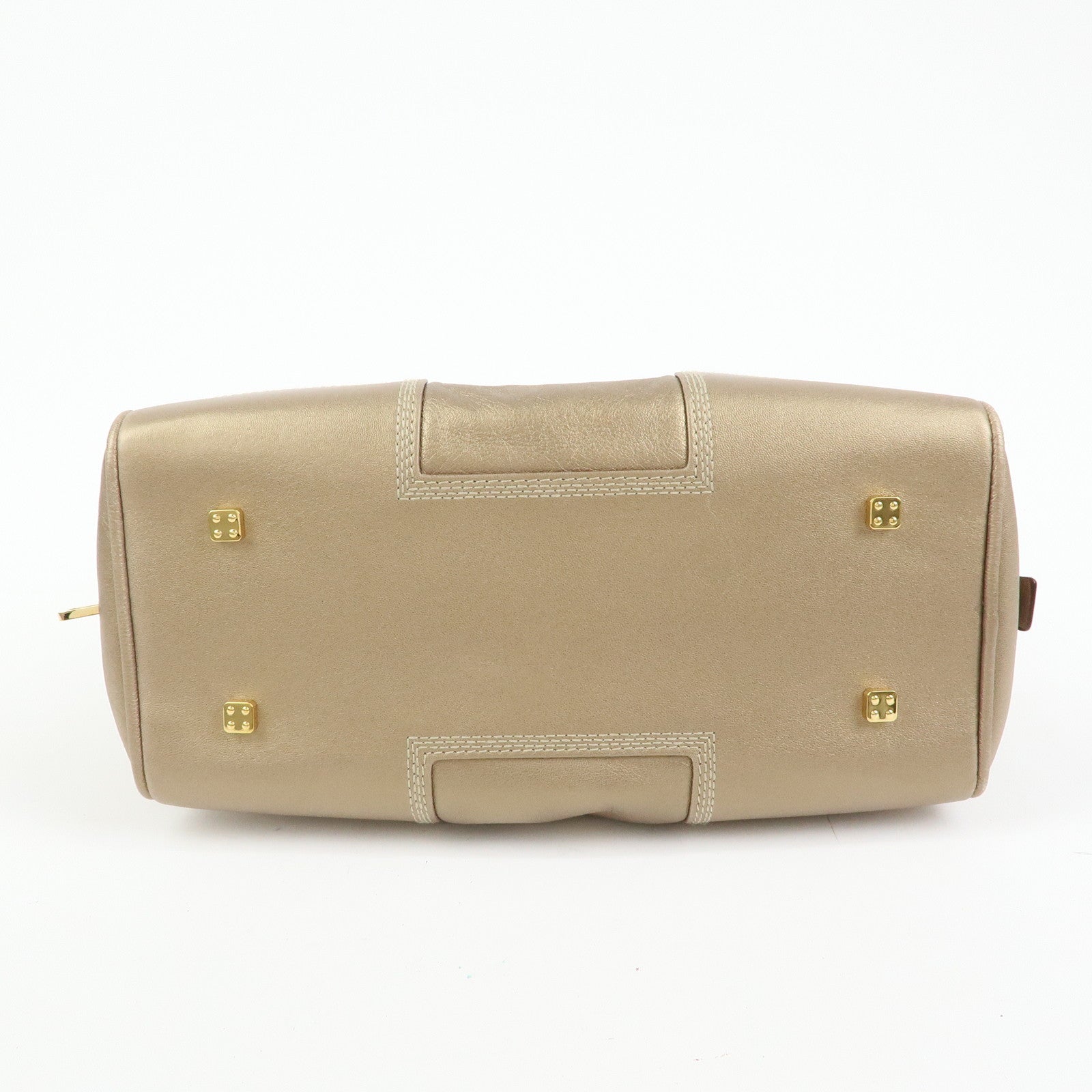 LOEWE Amazona 28 Nappa Leather Hand Bag Boston Bag Gold