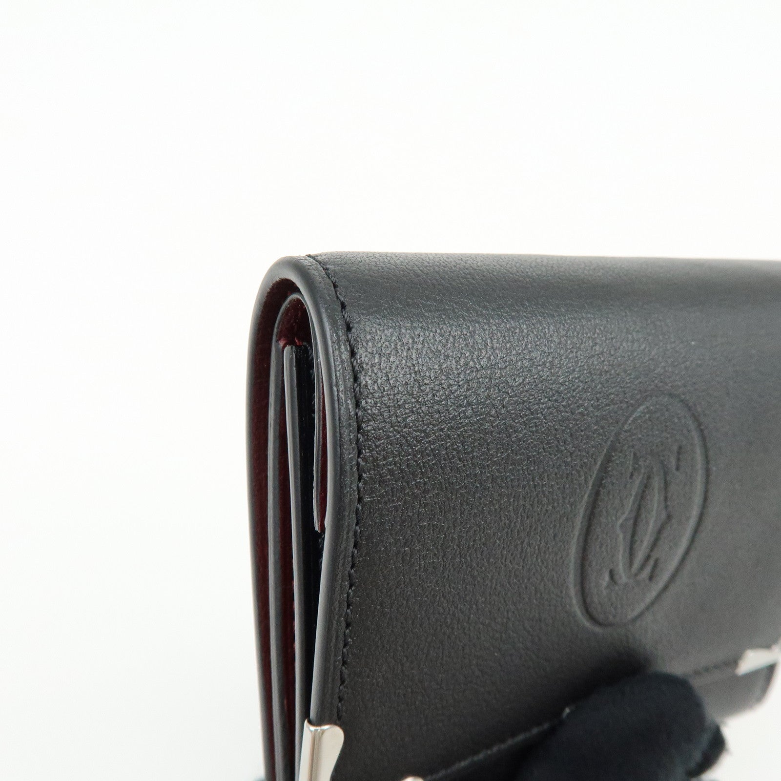 Cartier Must De Cartier Leather Coin Case Coin Purse Black