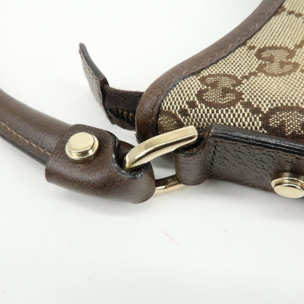 GUCCI Abbey GG Canvas Leather Shoulder Bag Hand Bag Beige Brown 130738