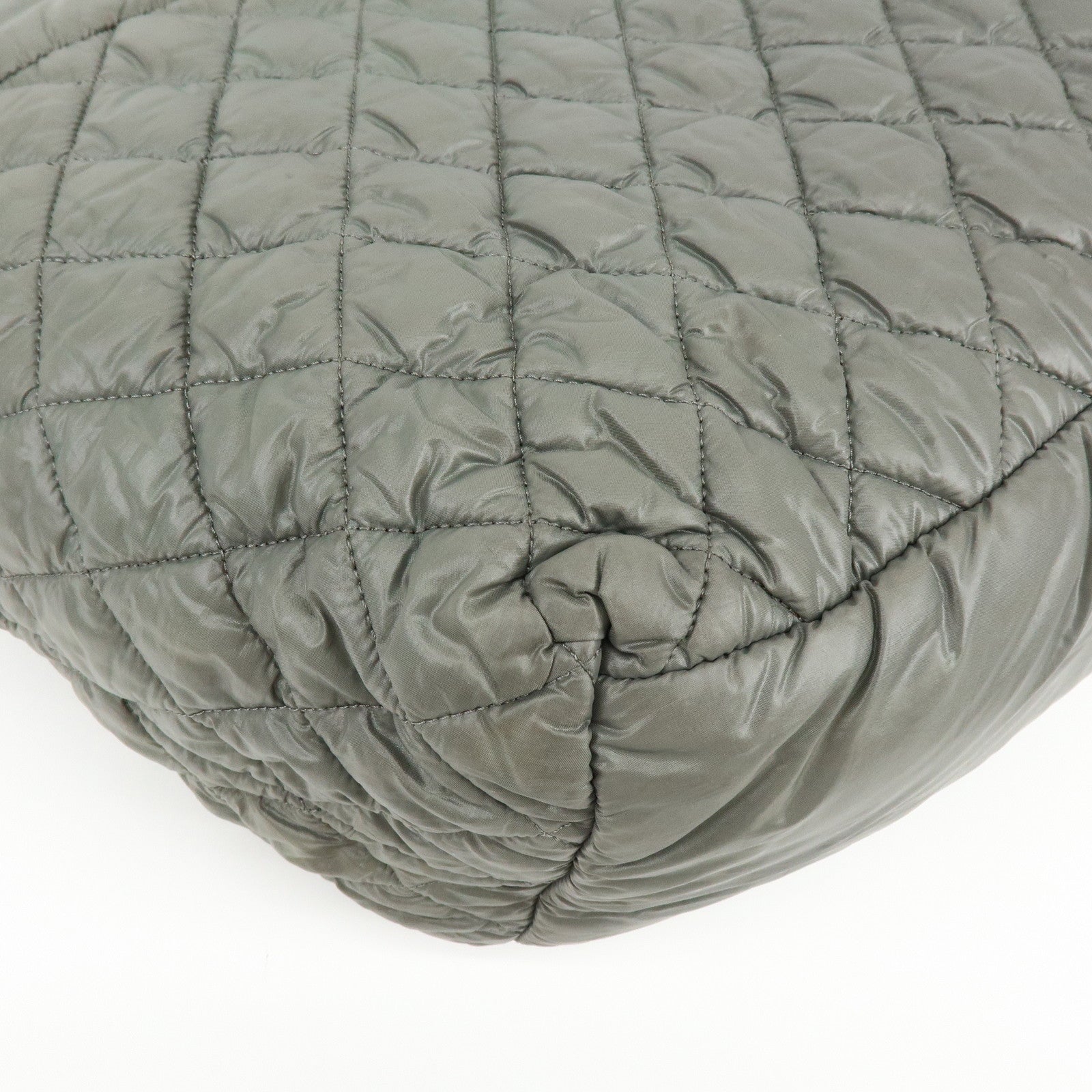 Chanel Nylon Leather Coco Cocoon Medium Tote Bag Khaki A48611
