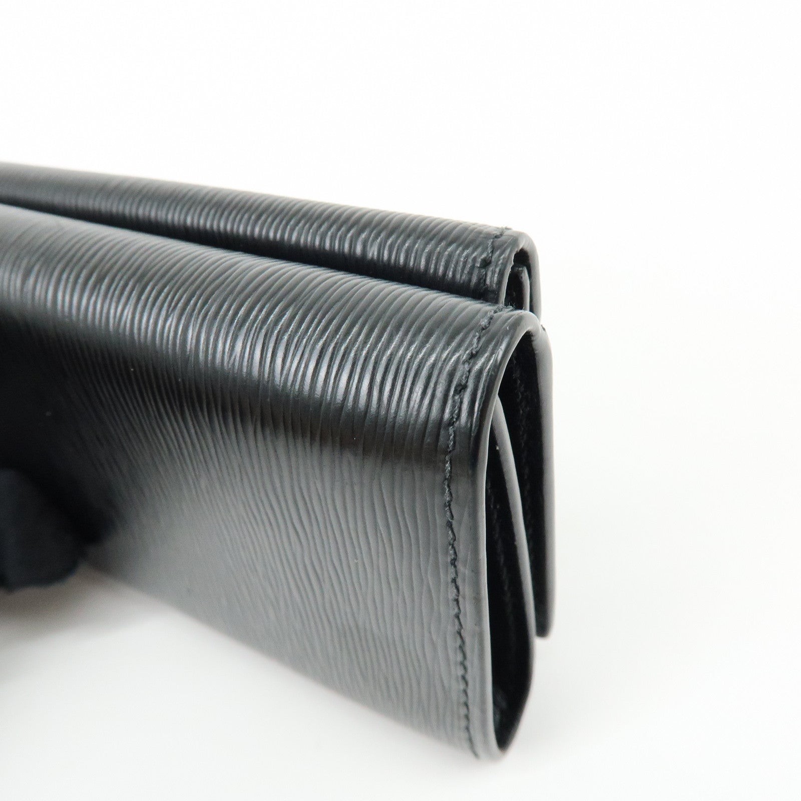 PRADA Vitello Move Leather Tri-fold Compact Wallet Black 1MH021