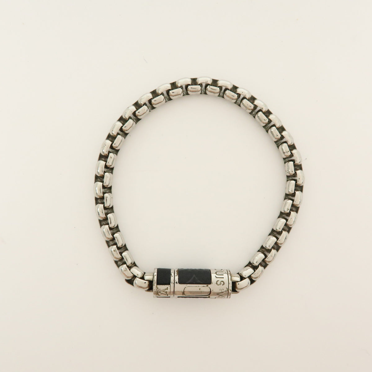 Louis Vuitton Monogram Eclips Metal Chain Bracelet Silver M62592