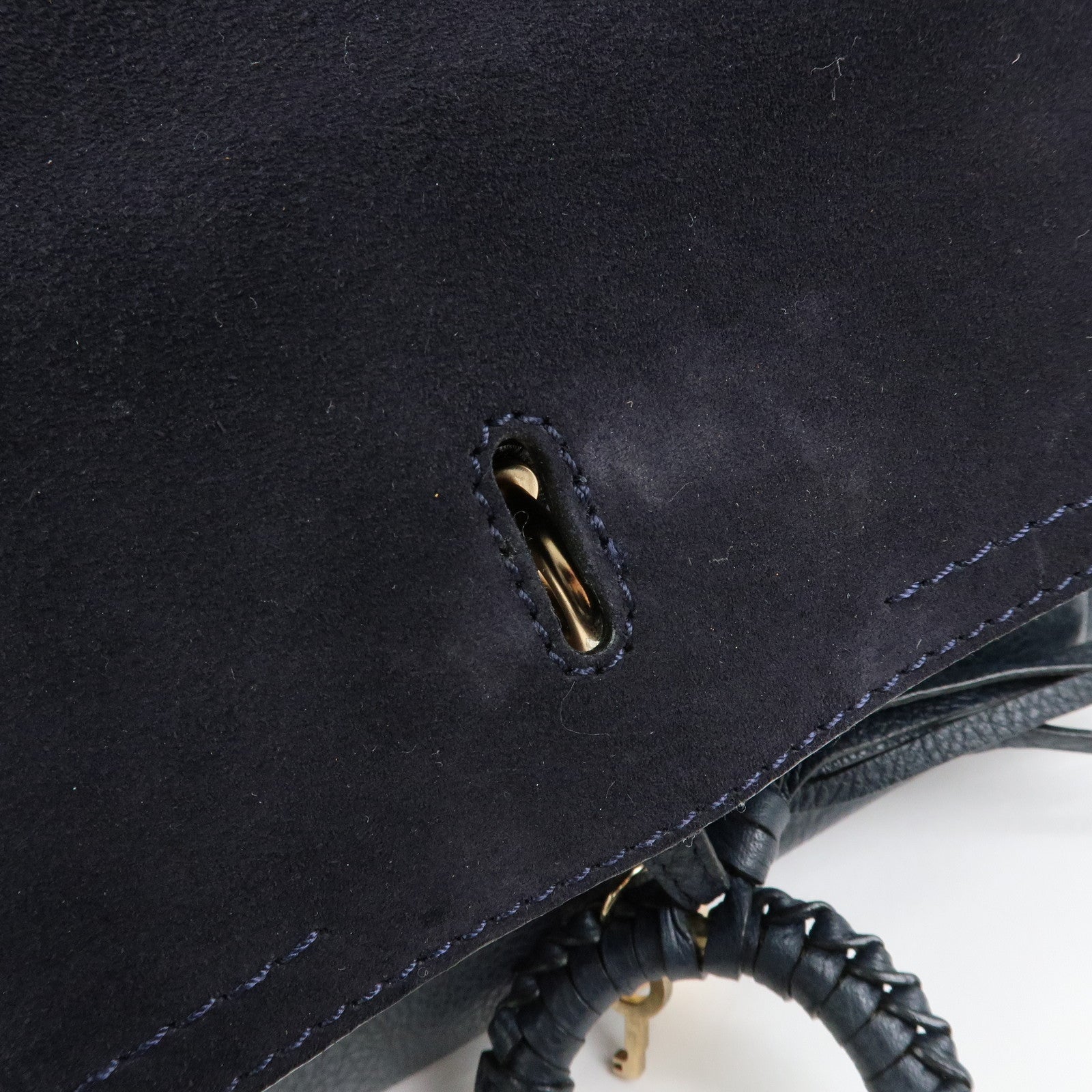 Chloe See by Chloe Joan Leather Suede 2Way Shoulder Bag Dark Navy