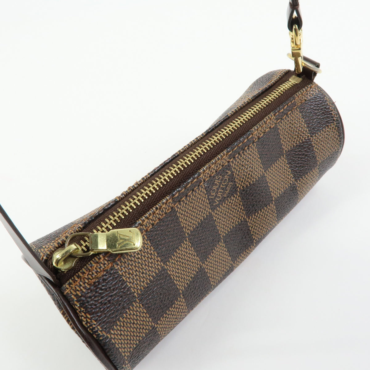 Louis Vuitton Damier Canvas Leather Mini Pouch for Papillon Bag Brown