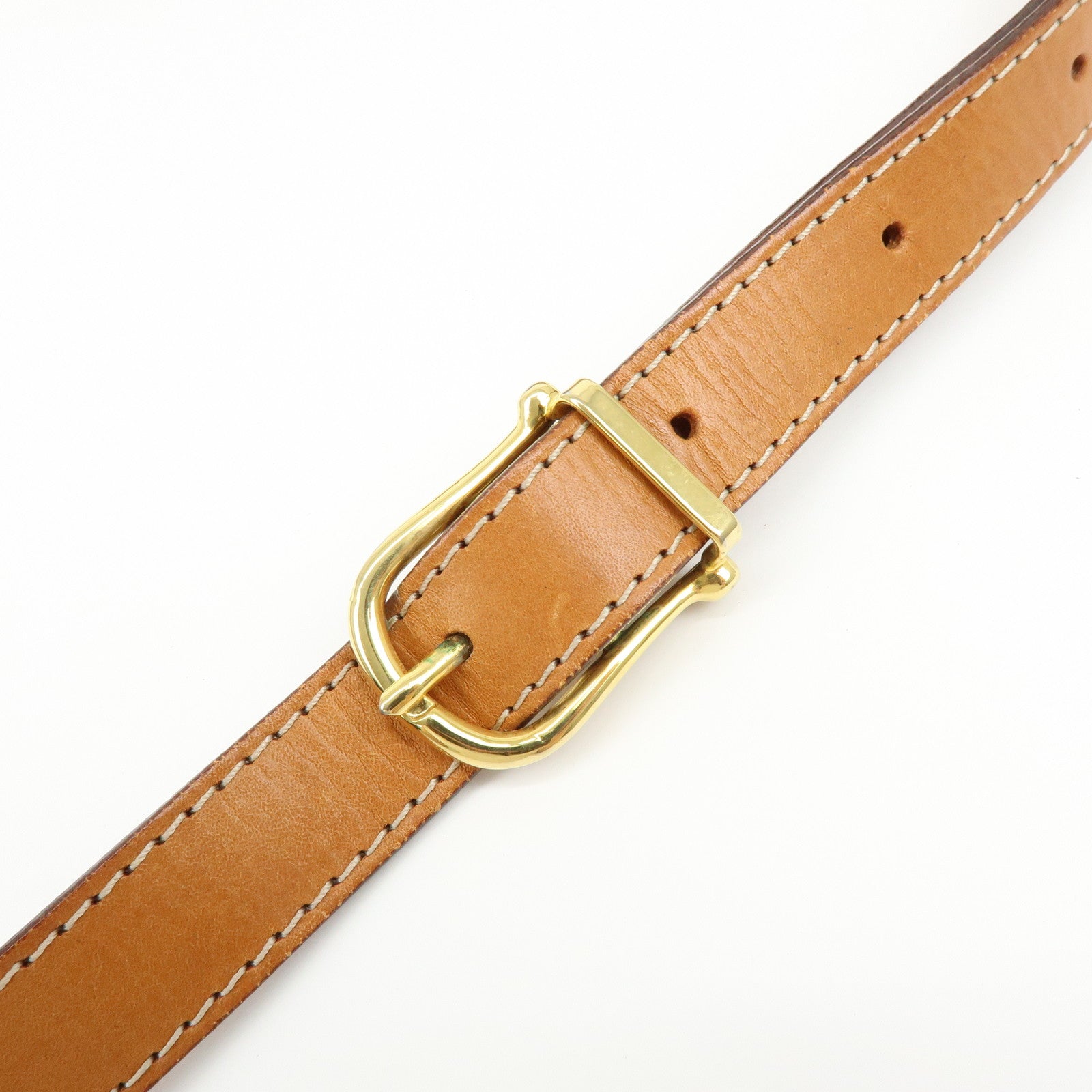 CELINE Macadam PVC Leather Shoulder Bag Crossbody Bag Brown Beige