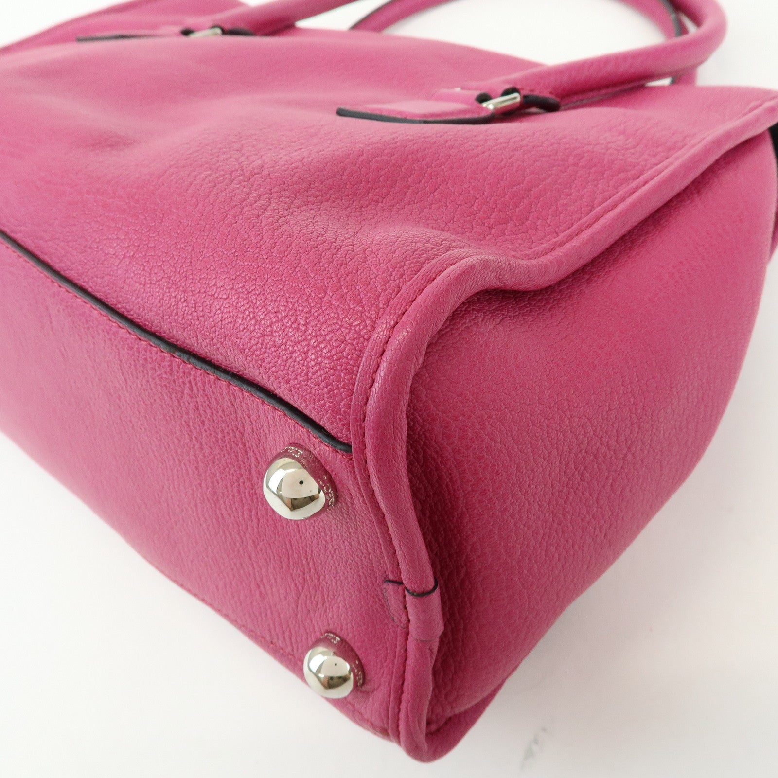 LOEWE Anagram Leather Hand Bag Shoulder Bag Mini Boston Bag Pink