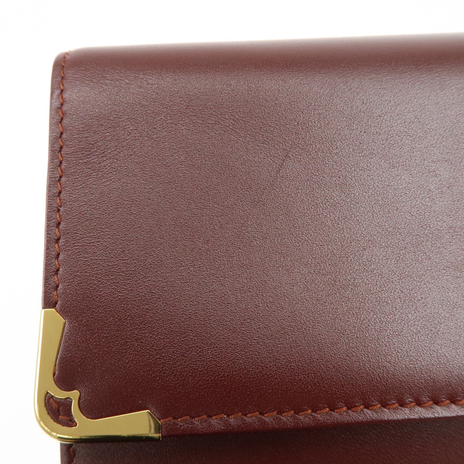 Cartier Must de Cartier Leather Clutch Bag Bordeaux