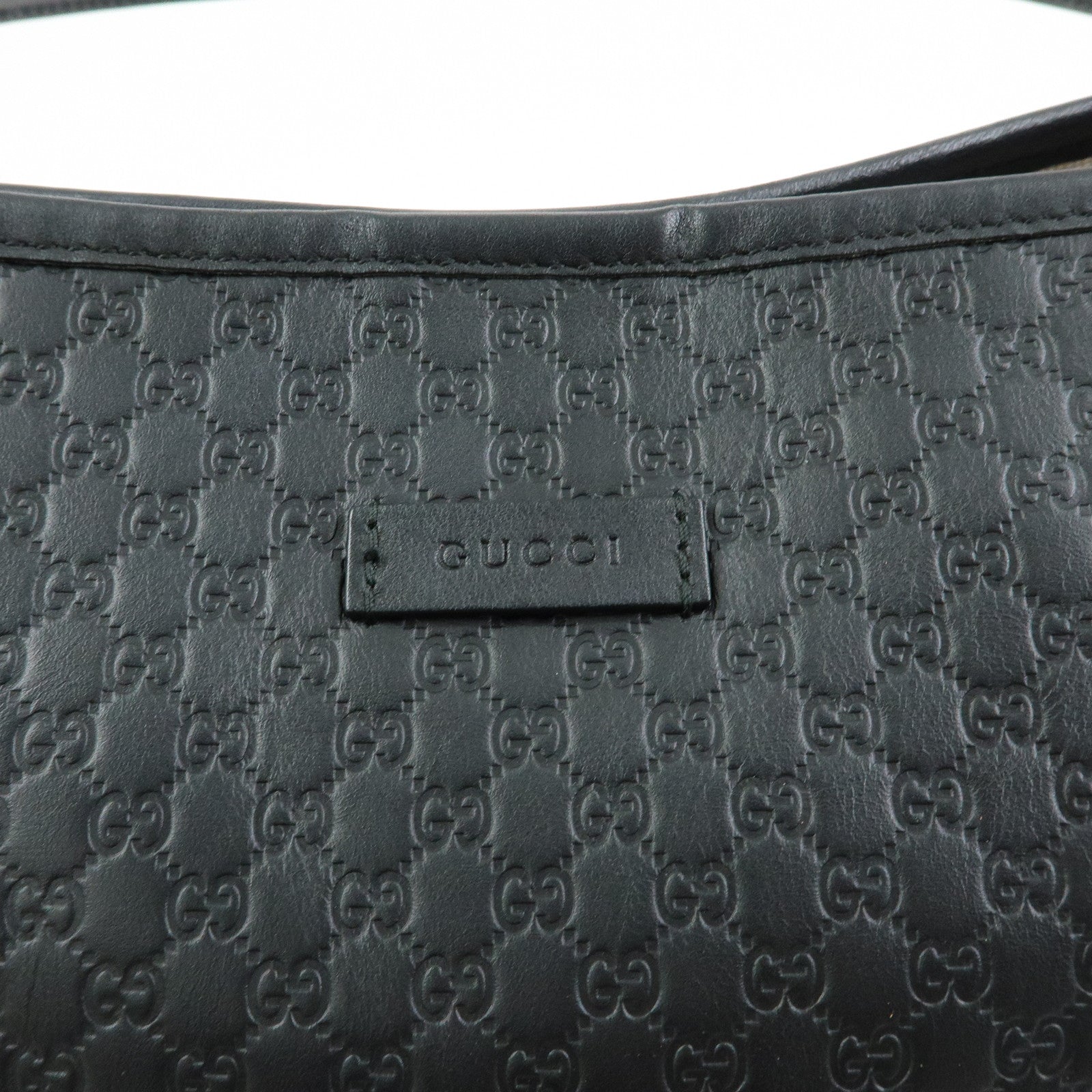 GUCCI Microguccissima Leather Tote Bag Shoulder Bag Black 449647