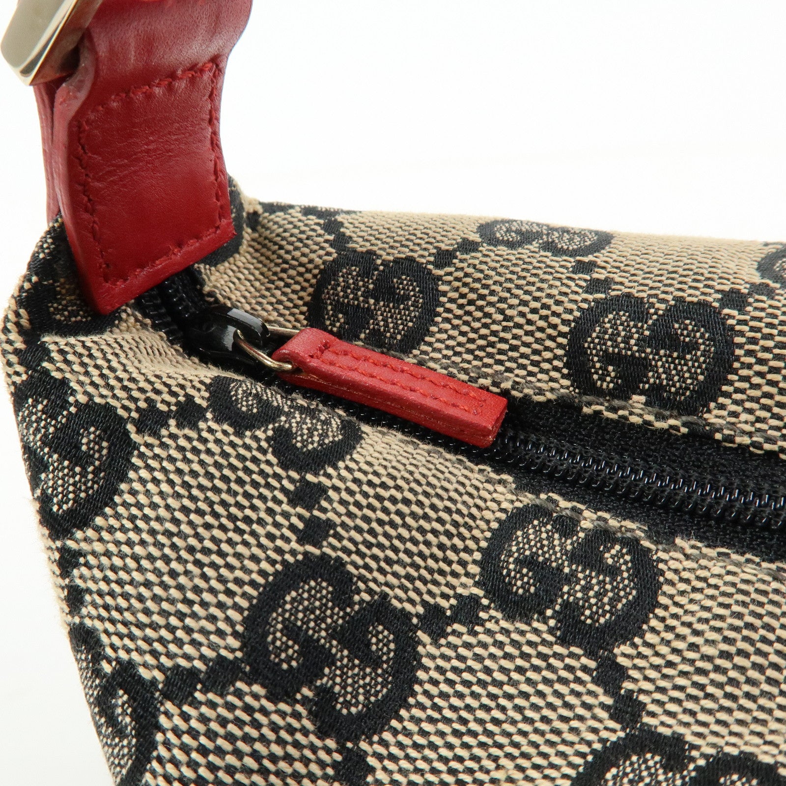GUCCI GG Canvas Leather Vanity Accessory Pochette Mini Pouch 0391147