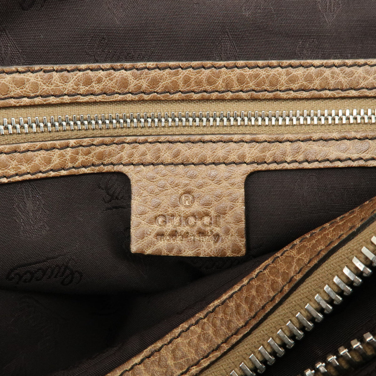 GUCCI Bamboo GG Canvas Leather Tote Bag Hand Bag Beige Brown 232947