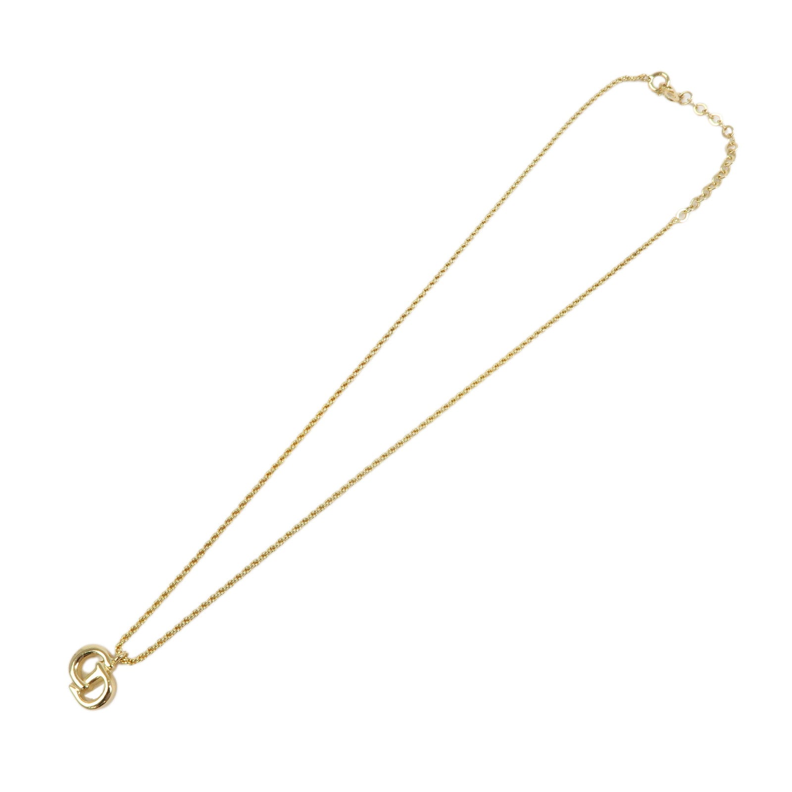Christian Dior CD Logo Metal Necklace Choker Gold