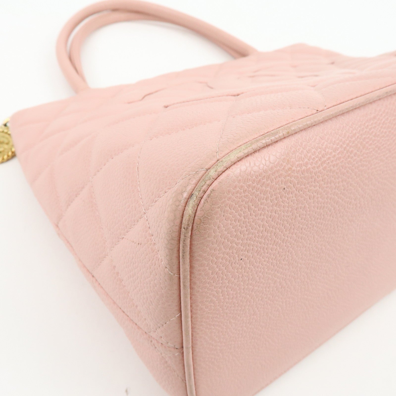 CHANEL Medallion Matelasse COCO Mark Caviar Skin Tote Bag A01804