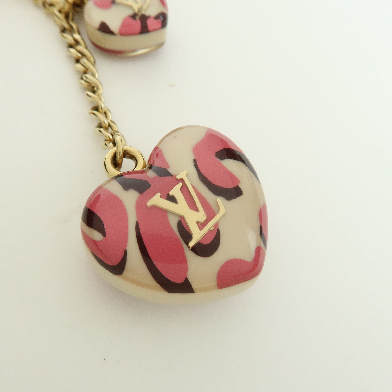 Louis Vuitton Porte Cles Leopard Bag Charm Blanc Corail M66263