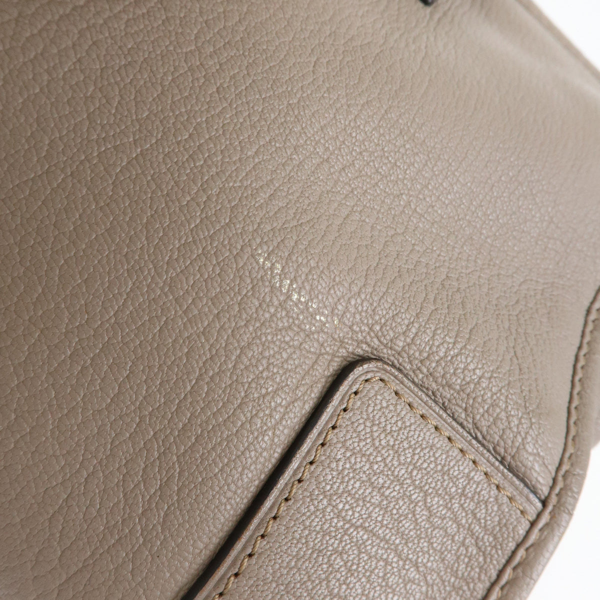LOEWE Anagram Amazona 36 Leather Hand Bag Boston Bag Greige