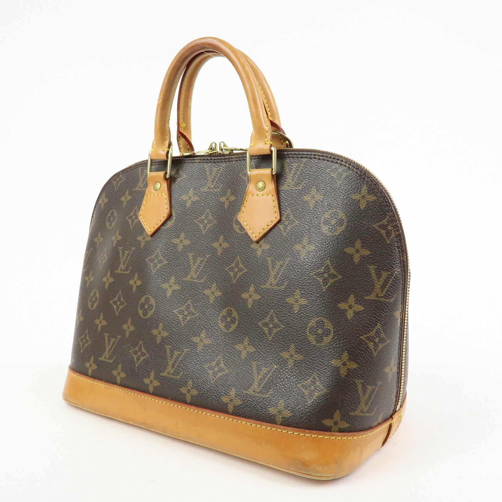 Louis Vuitton Monogram Alma PM Canvas Leather Hand Bag Brown M51130