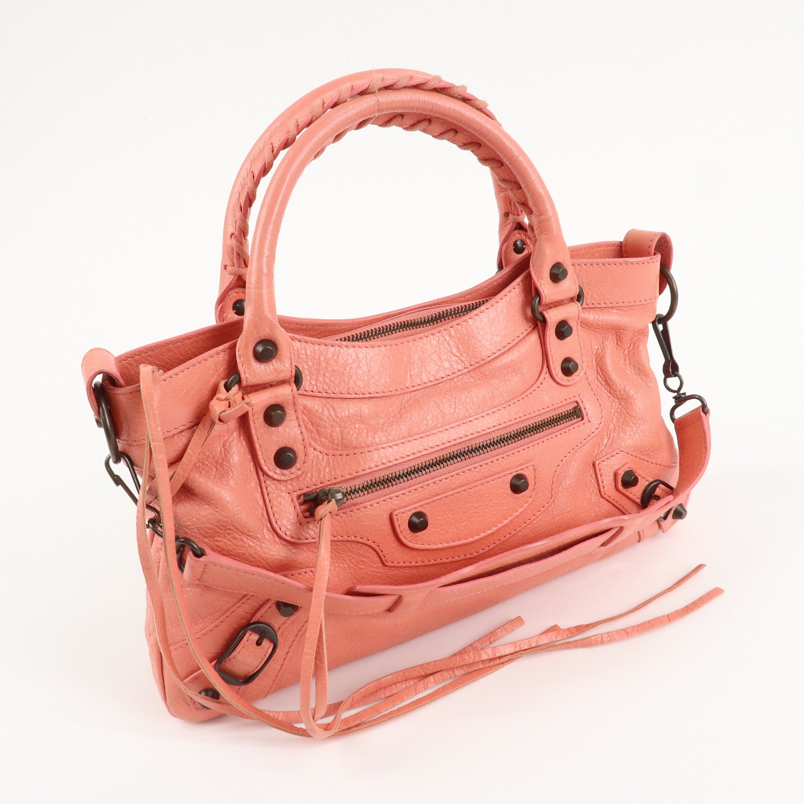 BALENCIAGA The First Leather 2Way Bag Shoulder Bag Pink 103208 Used