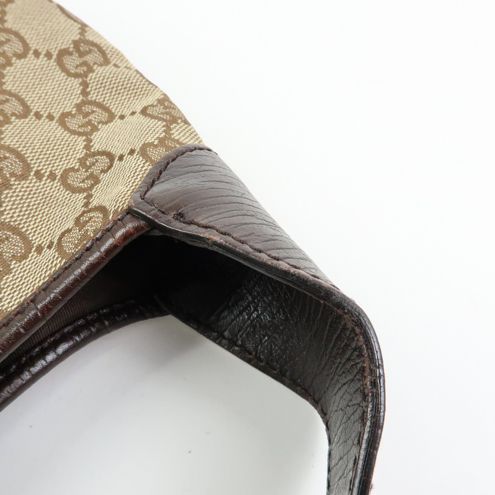 GUCCI Sherry Jackie GG Canvas Leather Shoulder Bag Hand Bag Bown 00963
