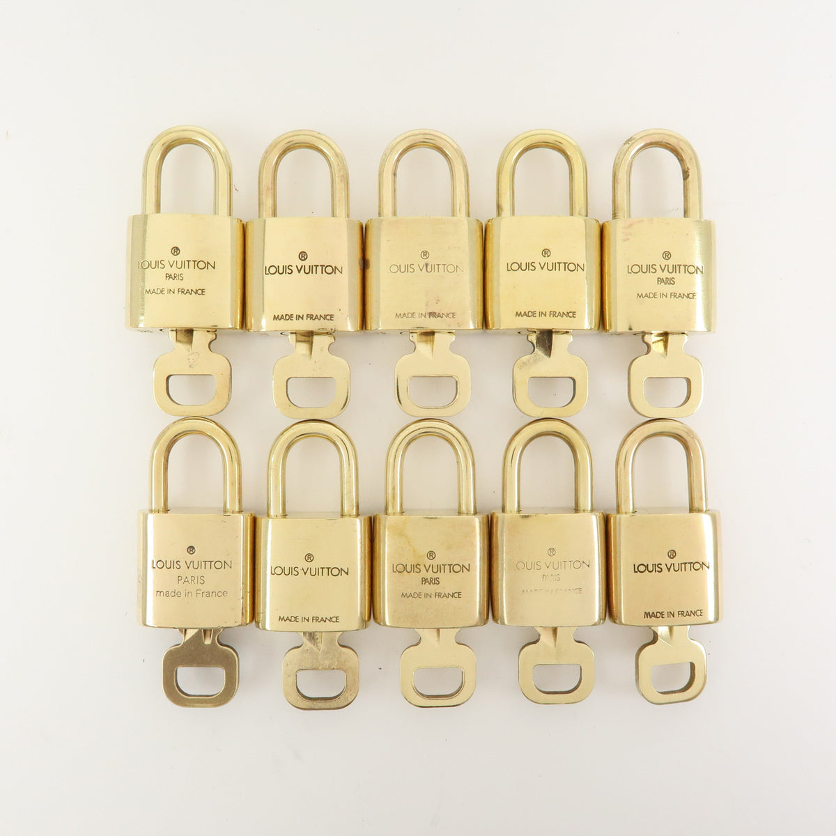 Louis Vuitton Lot of 10 Lock & Key Cadena Key Lock Gold
