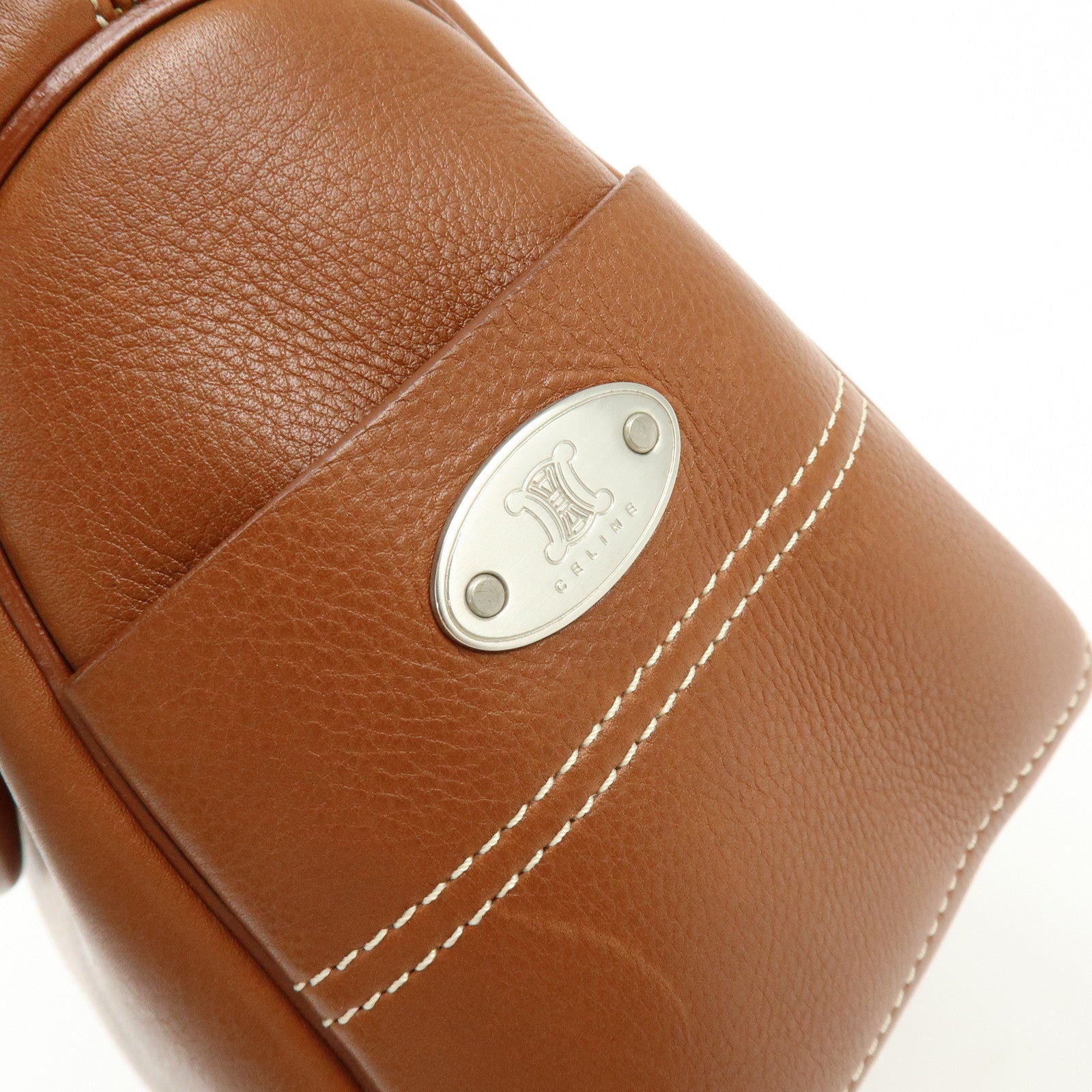 CELINE Boogie Bag Leather Hand Bag Tote Bag Brown