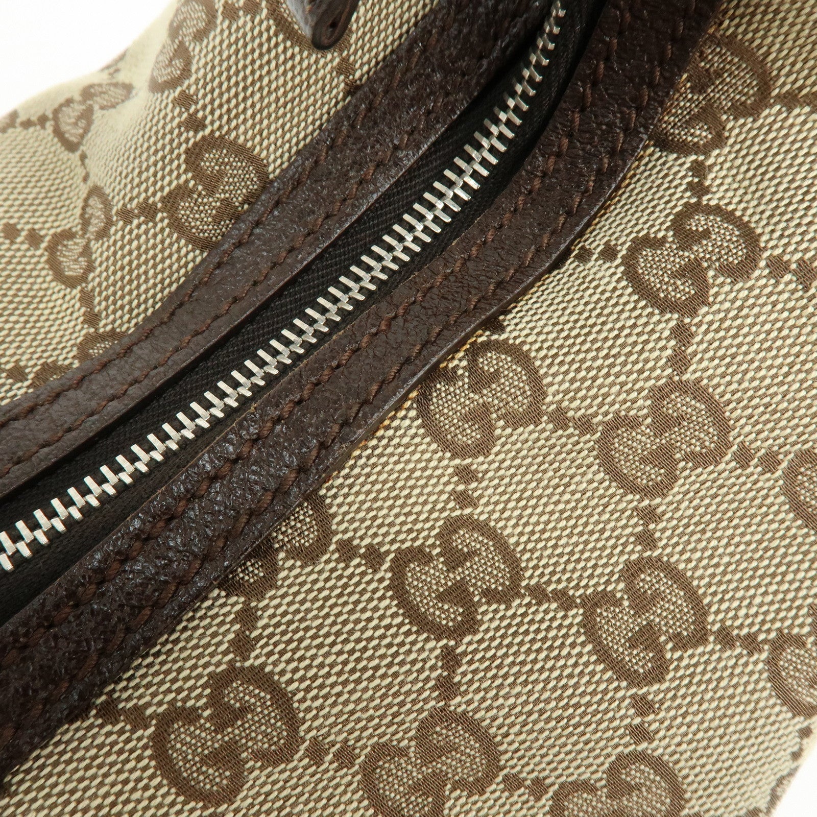 GUCCI Sherry GG Canvas Leather Shoulder Bag Hand Bag Beige Brown 146243