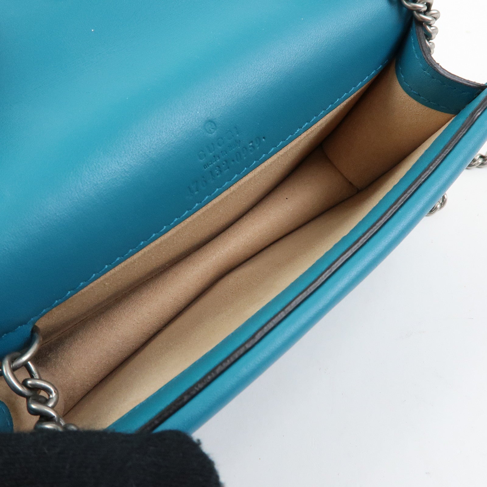 GUCCI Dionysus Super Mini Bag Velour Chain Shoulder Bag Green 476432