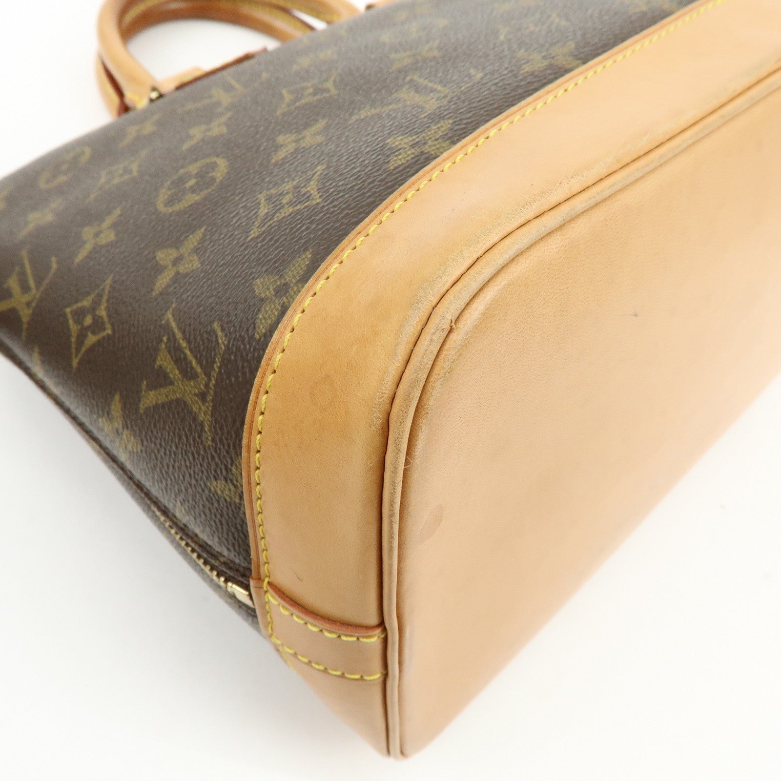 Louis Vuitton Monogram Alma PM Canvas Leather Hand Bag Brown M51130