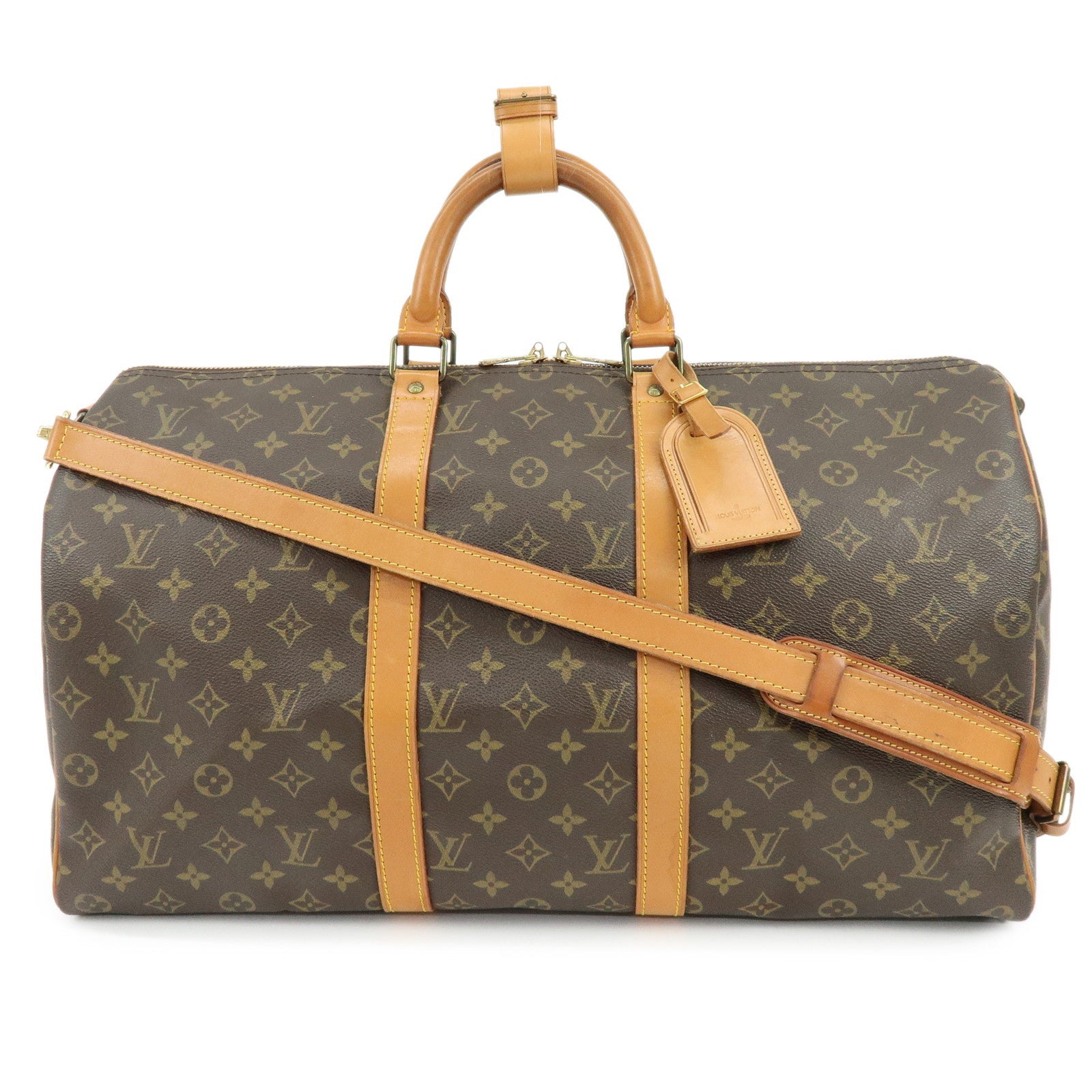 Louis Vuitton Keep All Bandouliere 50 Boston Bag Brown M41416