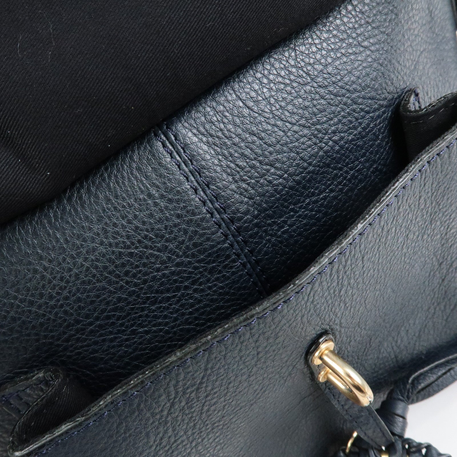 Chloe See by Chloe Joan Leather Suede 2Way Shoulder Bag Dark Navy