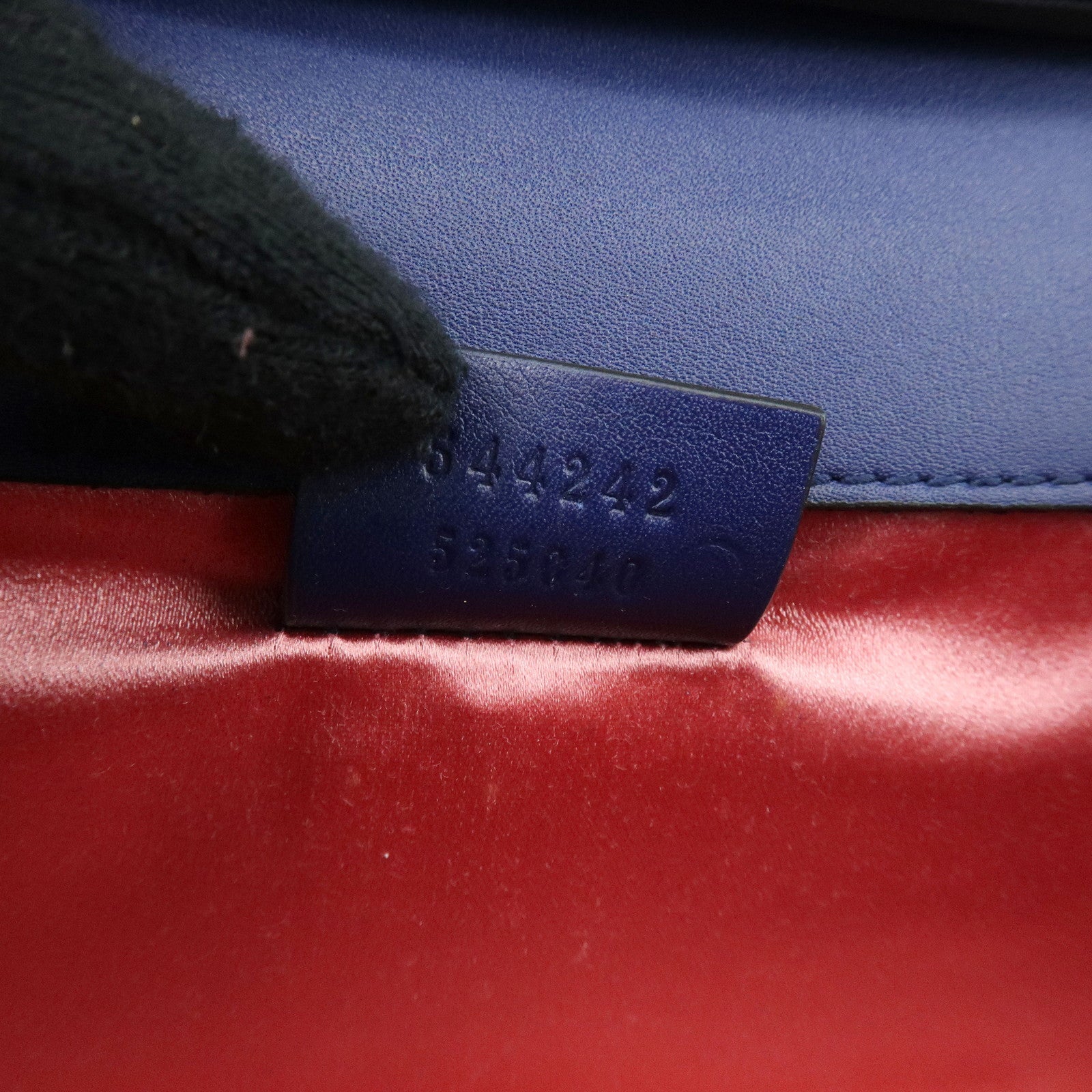 GUCCI Broadway Velvet Shoulder Bag Crossbody Bag Bijou Logo Navy 544242