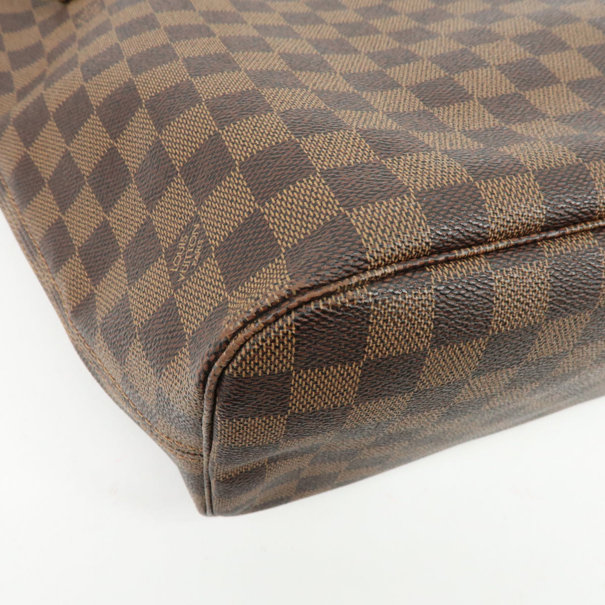 Louis Vuitton Damier Ebene Canvas Leather Neverfull MM Tote Bag N51105